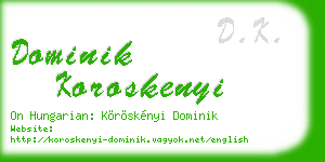 dominik koroskenyi business card