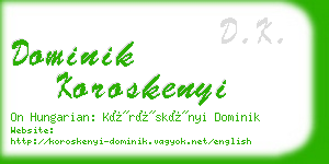 dominik koroskenyi business card